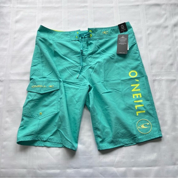 ***NWT*** O'Neill Men's Green Swim Full Length Board Shorts - Picture 1 of 7